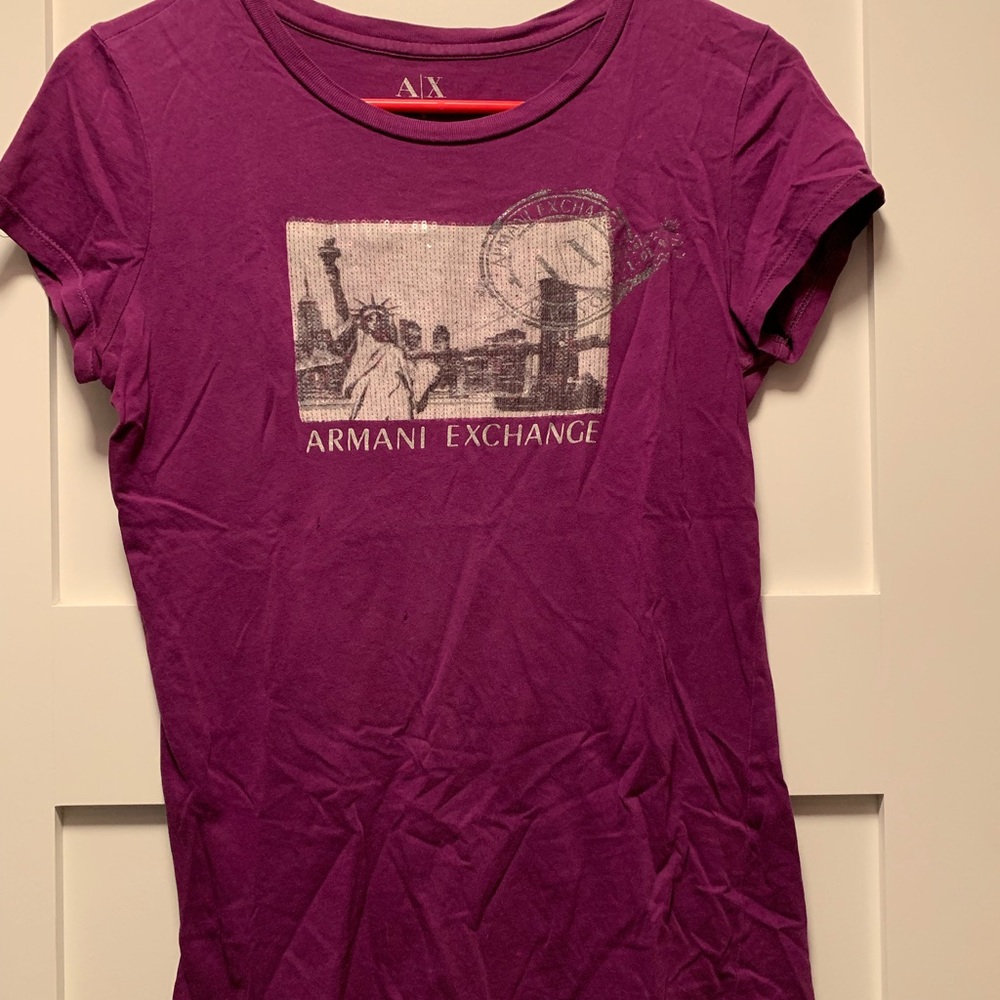 Armani Exchange Purple Logo shirt